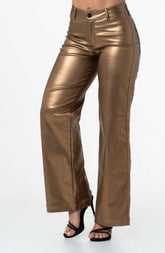 LOWLA - 244116 - Faux Leather Wide-Leg High-Waisted Pants for Women